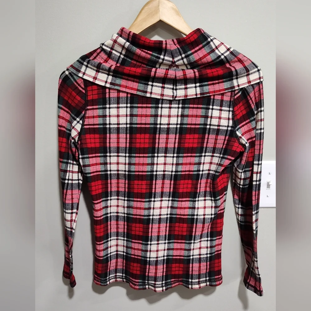 LAUREN RALPH LAUREN Jeans Co ( LRL) Long Sleeve Plaid Top Shirt, Women's Small - Picture 4 of 6